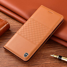 Custodia Portafoglio In Pelle Cover con Supporto H10P per Samsung Galaxy S21 5G Arancione