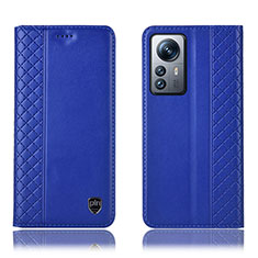 Custodia Portafoglio In Pelle Cover con Supporto H10P per Xiaomi Mi 12 Pro 5G Blu