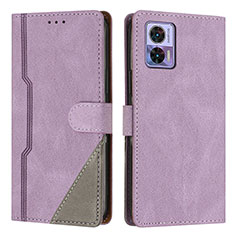 Custodia Portafoglio In Pelle Cover con Supporto H10X per Motorola Moto Edge 30 Neo 5G Viola