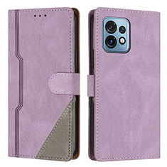 Custodia Portafoglio In Pelle Cover con Supporto H10X per Motorola Moto Edge Plus (2023) 5G Viola