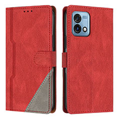 Custodia Portafoglio In Pelle Cover con Supporto H10X per Motorola Moto G Stylus (2023) 4G Rosso