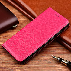 Custodia Portafoglio In Pelle Cover con Supporto H11 per Apple iPhone 13 Rosa Caldo