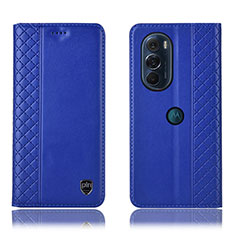 Custodia Portafoglio In Pelle Cover con Supporto H11P per Motorola Moto Edge 30 Pro 5G Blu