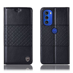 Custodia Portafoglio In Pelle Cover con Supporto H11P per Motorola Moto G51 5G Nero