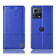 Custodia Portafoglio In Pelle Cover con Supporto H11P per Motorola Moto S30 Pro 5G Blu