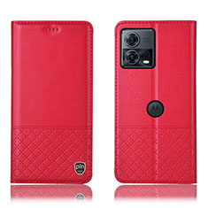 Custodia Portafoglio In Pelle Cover con Supporto H11P per Motorola Moto S30 Pro 5G Rosso