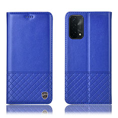 Custodia Portafoglio In Pelle Cover con Supporto H11P per Oppo A74 5G Blu