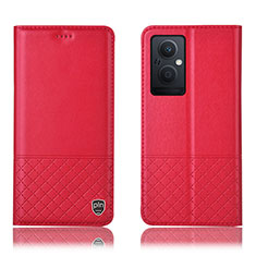 Custodia Portafoglio In Pelle Cover con Supporto H11P per Oppo F21 Pro 5G Rosso