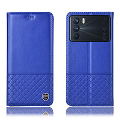 Custodia Portafoglio In Pelle Cover con Supporto H11P per Oppo K9 Pro 5G Blu