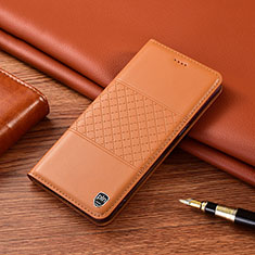 Custodia Portafoglio In Pelle Cover con Supporto H11P per Samsung Galaxy A40s Arancione