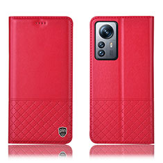 Custodia Portafoglio In Pelle Cover con Supporto H11P per Xiaomi Mi 12 5G Rosso