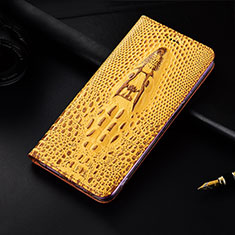 Custodia Portafoglio In Pelle Cover con Supporto H15 per Apple iPhone 13 Mini Giallo