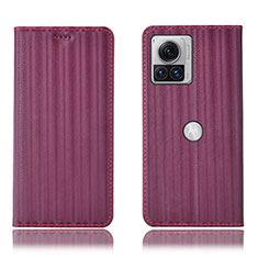 Custodia Portafoglio In Pelle Cover con Supporto H15P per Motorola Moto Edge 30 Ultra 5G Viola