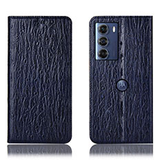 Custodia Portafoglio In Pelle Cover con Supporto H15P per Motorola Moto Edge S30 5G Blu