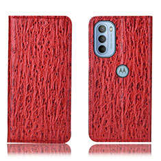 Custodia Portafoglio In Pelle Cover con Supporto H15P per Motorola Moto G31 Rosso