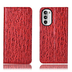 Custodia Portafoglio In Pelle Cover con Supporto H15P per Motorola MOTO G52 Rosso