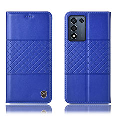 Custodia Portafoglio In Pelle Cover con Supporto H15P per Oppo K9S 5G Blu