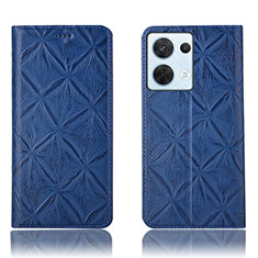 Custodia Portafoglio In Pelle Cover con Supporto H15P per Oppo Reno9 5G Blu