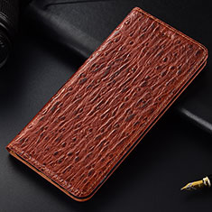 Custodia Portafoglio In Pelle Cover con Supporto H15P per Samsung Galaxy A02s Marrone