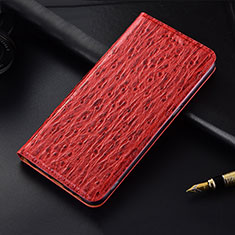 Custodia Portafoglio In Pelle Cover con Supporto H16 per Apple iPhone 13 Rosso