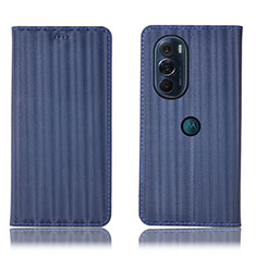 Custodia Portafoglio In Pelle Cover con Supporto H16P per Motorola Moto Edge 30 Pro 5G Blu