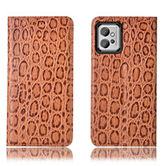 Custodia Portafoglio In Pelle Cover con Supporto H16P per Motorola Moto G32 Marrone Chiaro