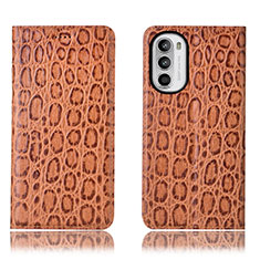 Custodia Portafoglio In Pelle Cover con Supporto H16P per Motorola MOTO G52 Marrone Chiaro