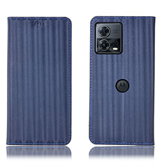 Custodia Portafoglio In Pelle Cover con Supporto H16P per Motorola Moto S30 Pro 5G Blu