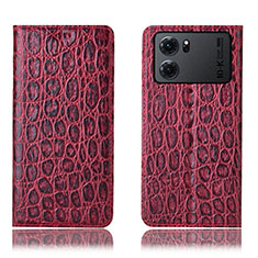 Custodia Portafoglio In Pelle Cover con Supporto H16P per Oppo K10 5G Rosso