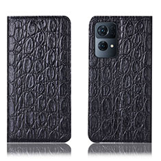 Custodia Portafoglio In Pelle Cover con Supporto H16P per Oppo Reno7 Pro 5G Nero