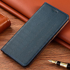 Custodia Portafoglio In Pelle Cover con Supporto H17P per Samsung Galaxy F02S SM-E025F Blu