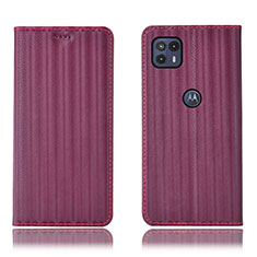 Custodia Portafoglio In Pelle Cover con Supporto H18P per Motorola Moto G50 5G Viola