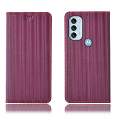 Custodia Portafoglio In Pelle Cover con Supporto H18P per Motorola Moto G71 5G Viola