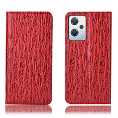 Custodia Portafoglio In Pelle Cover con Supporto H18P per OnePlus Nord CE 2 Lite 5G Rosso