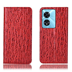 Custodia Portafoglio In Pelle Cover con Supporto H18P per Oppo A1 5G Rosso