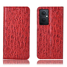 Custodia Portafoglio In Pelle Cover con Supporto H18P per Oppo A96 5G Rosso