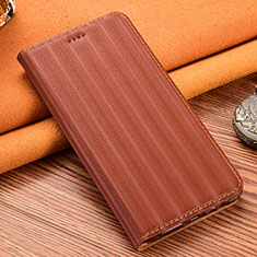 Custodia Portafoglio In Pelle Cover con Supporto H18P per Samsung Galaxy S21 Ultra 5G Marrone