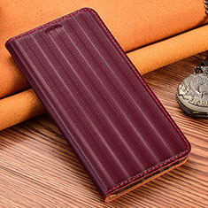 Custodia Portafoglio In Pelle Cover con Supporto H18P per Samsung Galaxy S24 5G Rosso