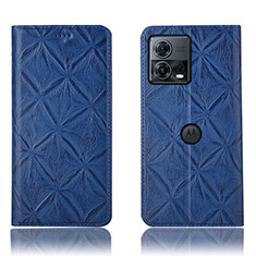 Custodia Portafoglio In Pelle Cover con Supporto H19P per Motorola Moto Edge 30 Fusion 5G Blu