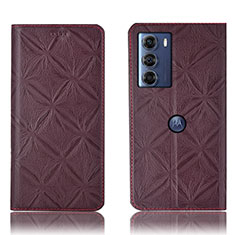 Custodia Portafoglio In Pelle Cover con Supporto H19P per Motorola Moto G200 5G Rosso Rosa