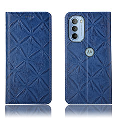 Custodia Portafoglio In Pelle Cover con Supporto H19P per Motorola Moto G31 Blu