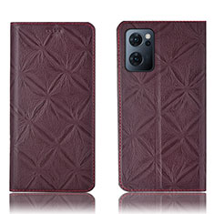 Custodia Portafoglio In Pelle Cover con Supporto H19P per OnePlus Nord CE 2 5G Rosso Rosa