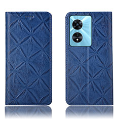 Custodia Portafoglio In Pelle Cover con Supporto H19P per Oppo A1 5G Blu