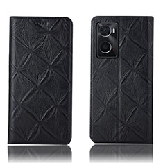 Custodia Portafoglio In Pelle Cover con Supporto H19P per Oppo A76 Nero