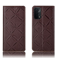 Custodia Portafoglio In Pelle Cover con Supporto H19P per Oppo A93 5G Marrone