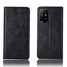 Custodia Portafoglio In Pelle Cover con Supporto H19P per Oppo F19 Pro+ Plus 5G Nero