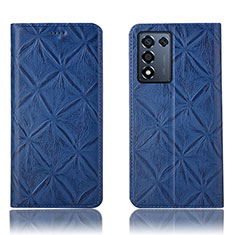 Custodia Portafoglio In Pelle Cover con Supporto H19P per Oppo K9S 5G Blu