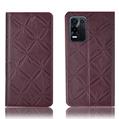 Custodia Portafoglio In Pelle Cover con Supporto H19P per Oppo K9X 5G Rosso Rosa