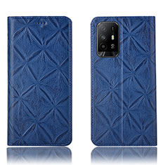 Custodia Portafoglio In Pelle Cover con Supporto H19P per Oppo Reno5 Z 5G Blu