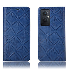 Custodia Portafoglio In Pelle Cover con Supporto H19P per Oppo Reno7 Lite 5G Blu